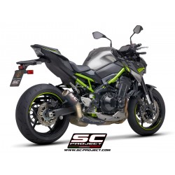 SC-Project CR-T Muffler Carbon Fiber With Titanium Mesh On Exit Pipe Slip-On Exhaust For Kawasaki Z900 Part # K34A-T36CR